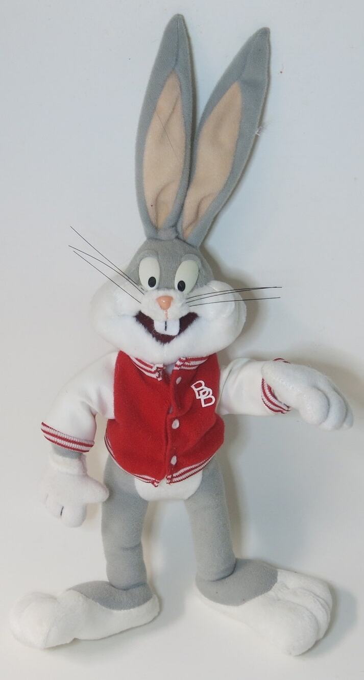 Vintage Bugs Bunny Plush Varsity Jacket Stuffed Animal Looney Tunes 1994 Tyco